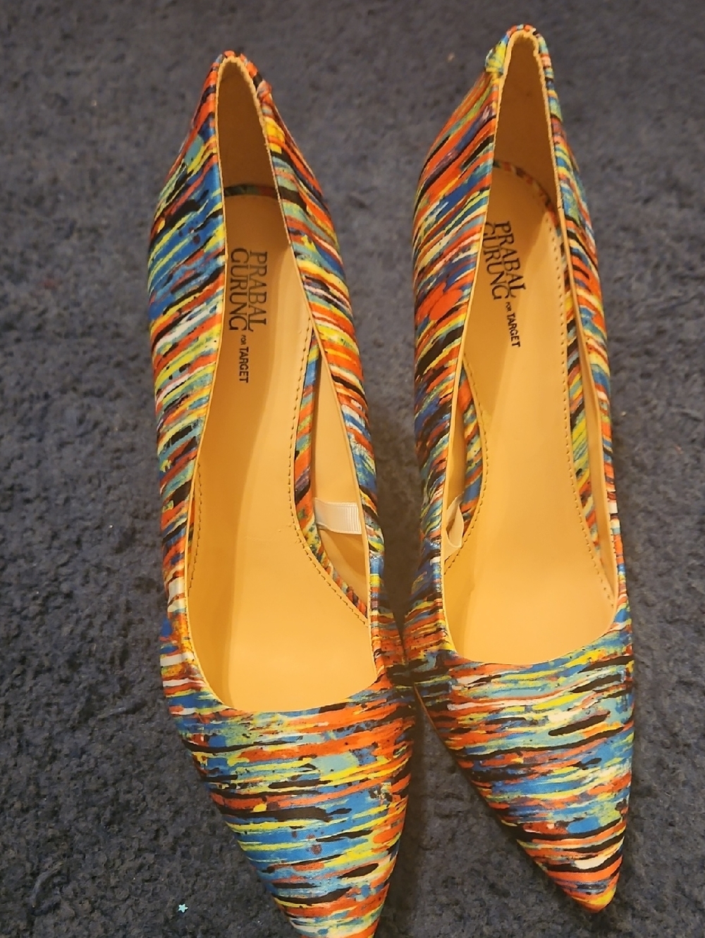 Prabal Gurung for Target Multicolor Striped Pointed-Toe Pumps Size 9 Womens
